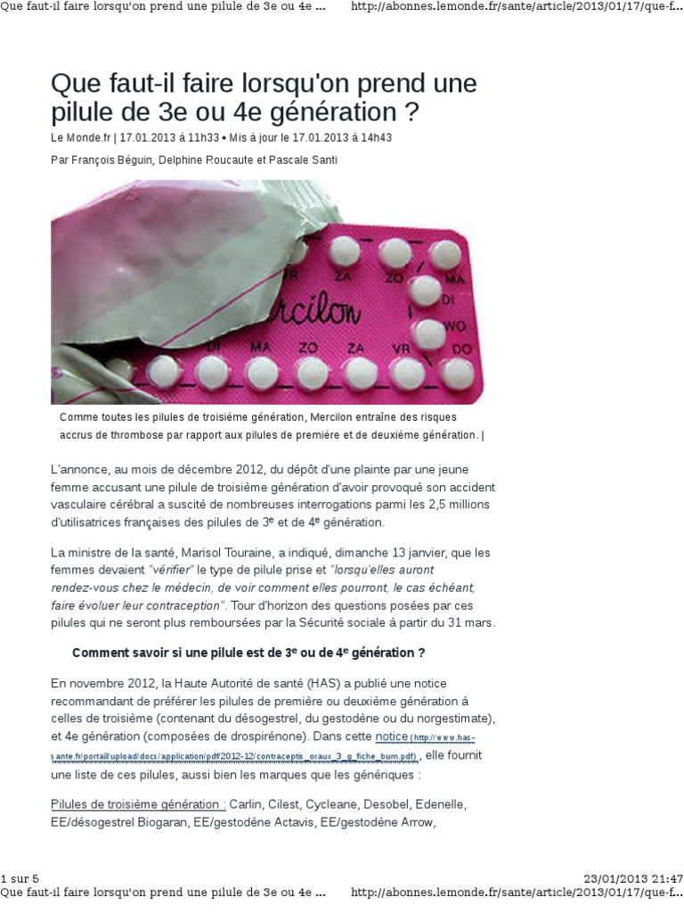 Que Faut-Il Faire PDF | PDF | Pilule combinée | Contraception