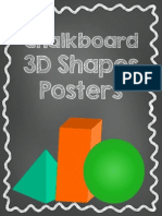 3D Shapes Posters Chalkboard