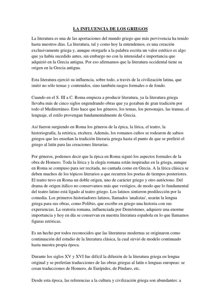 ensayo sobre la literatura griega.docx latín Grecia