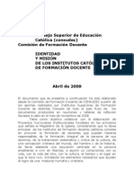 Identidad y Mision de Los Institutos de Formacin Docente