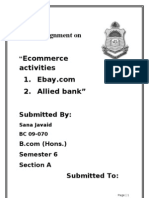 Assignment On Ecommerce Activities 2. Allied Bank": Submitted by