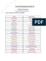 2008 Year 8 Science Fair Winners PDF