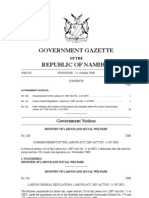 Labour Act of 2007, Namibia, Regulations