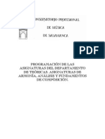 Programa Armonia,Analisis y Composicion,Conservatorio Salamanca