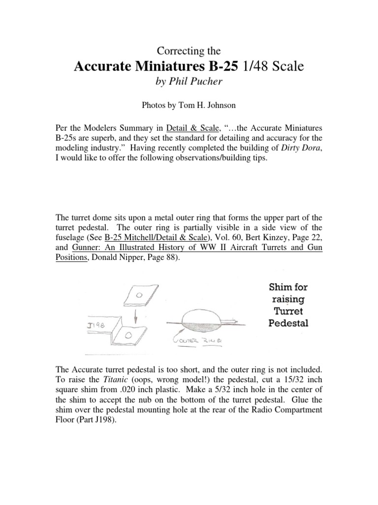 Accurate Miniatures B25 1/48 Scale Model Building Tips PDF Unrest