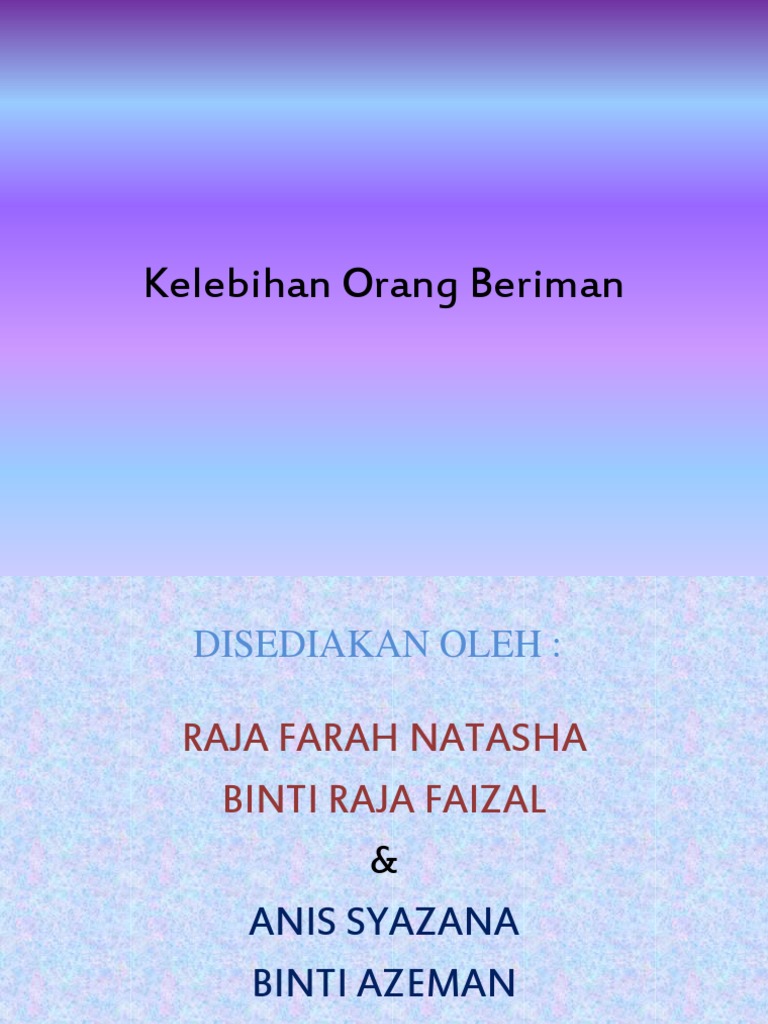 Kelebihan Orang Beriman Pqs 2013 Pdf