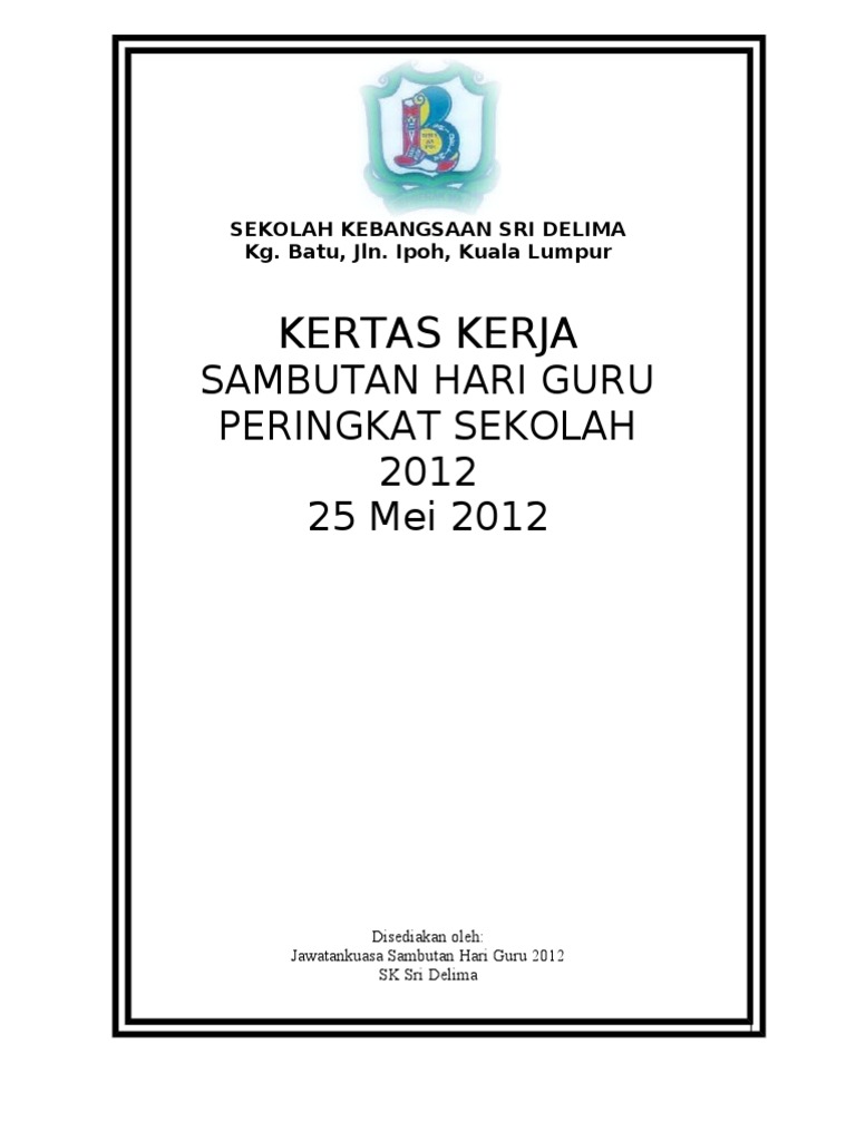 Kertas Kerja Hari Guru Pdf