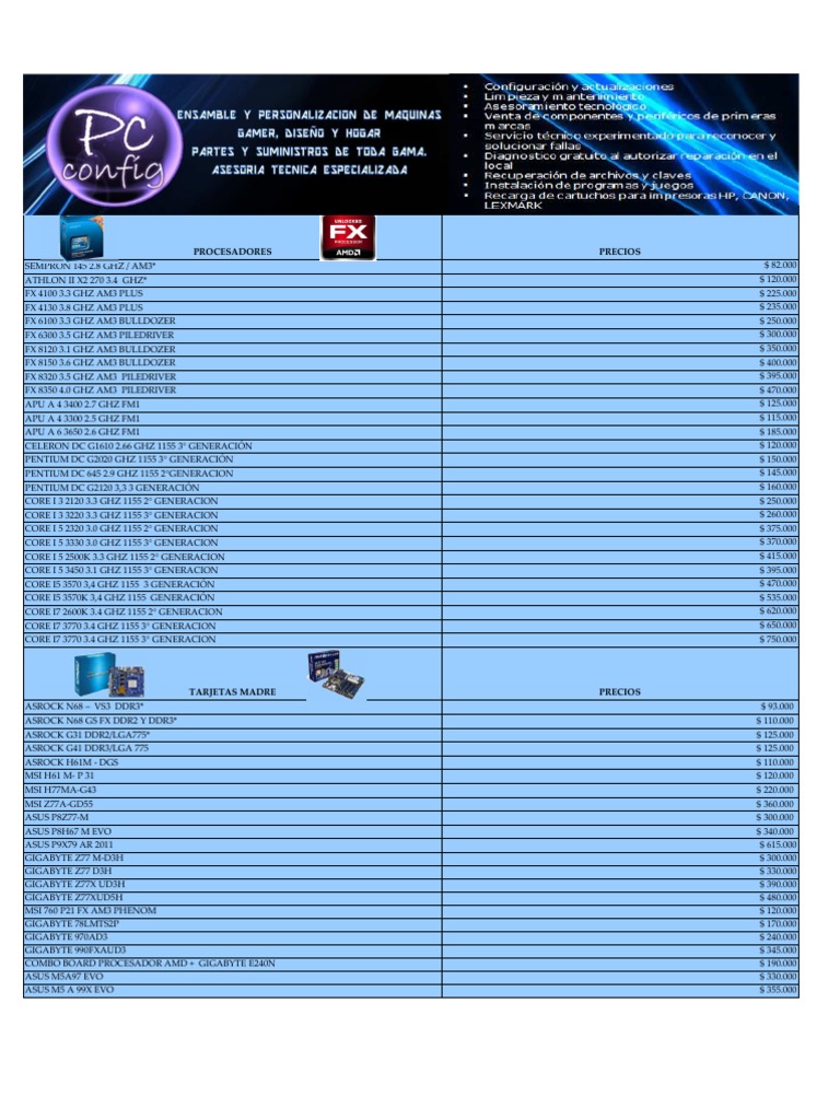 Lista de Precios de Hardware y Accesorios | PDF | USB | Hdmi
