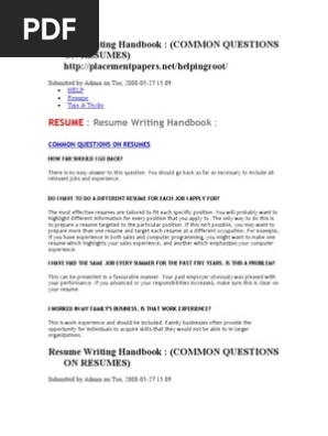 Resume Writing