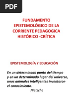 EPISTEMOLÓGICO DE LA CORRIENTE PEDAGOGICA HISTÓRICO -CRÍTICA