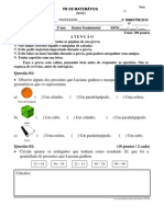 Prova PB Matematica 2ano Tarde 3bim