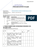 Borang Penilaian Aktiviti Pelajar