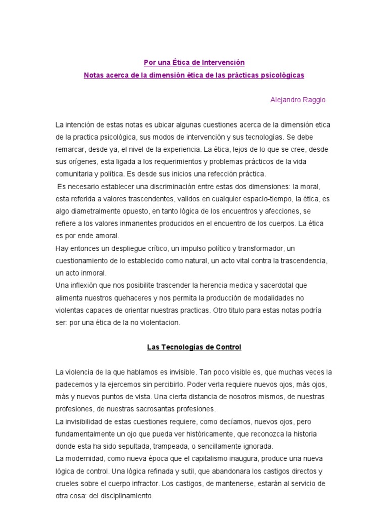 Ética de la Intervención Psicológica | PDF | Consecuencia Lógica ...