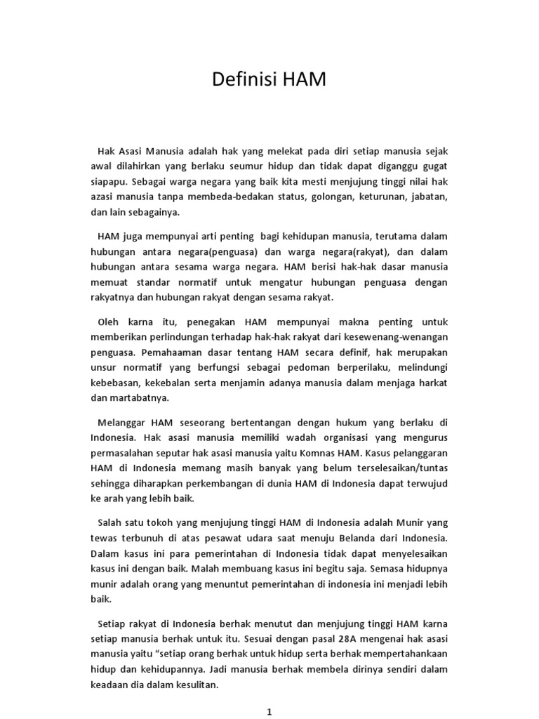 Definisi HAM PDF