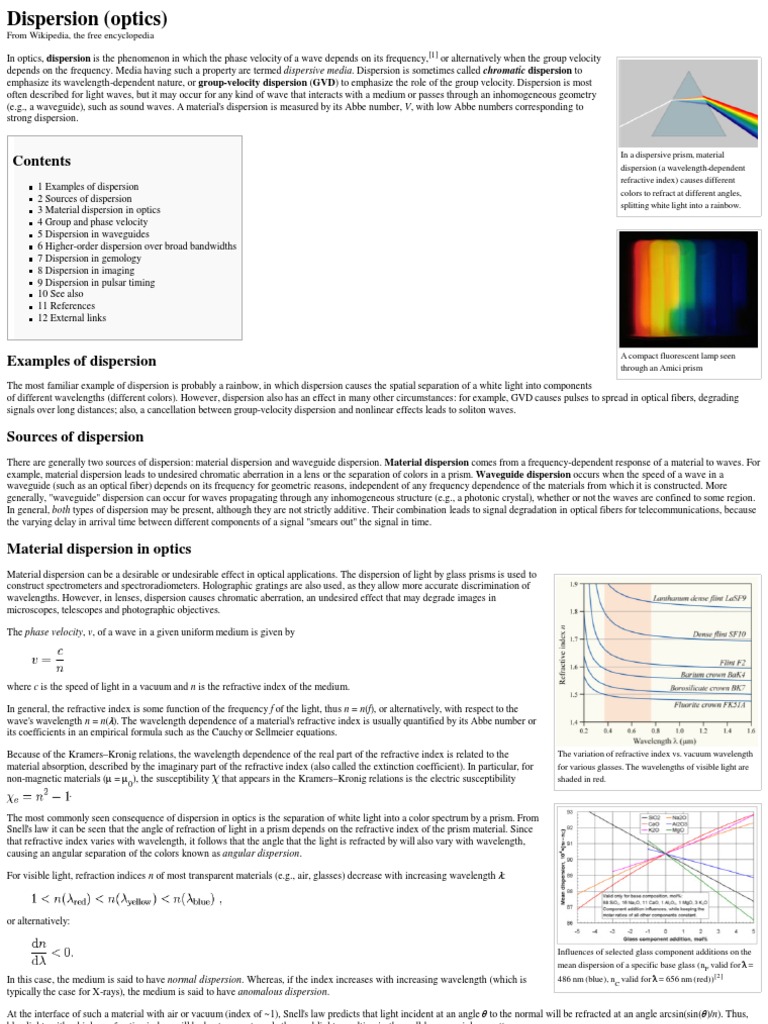 Dispersion (Optics) Wikipedia, The Free Encyclopedia Dispersion