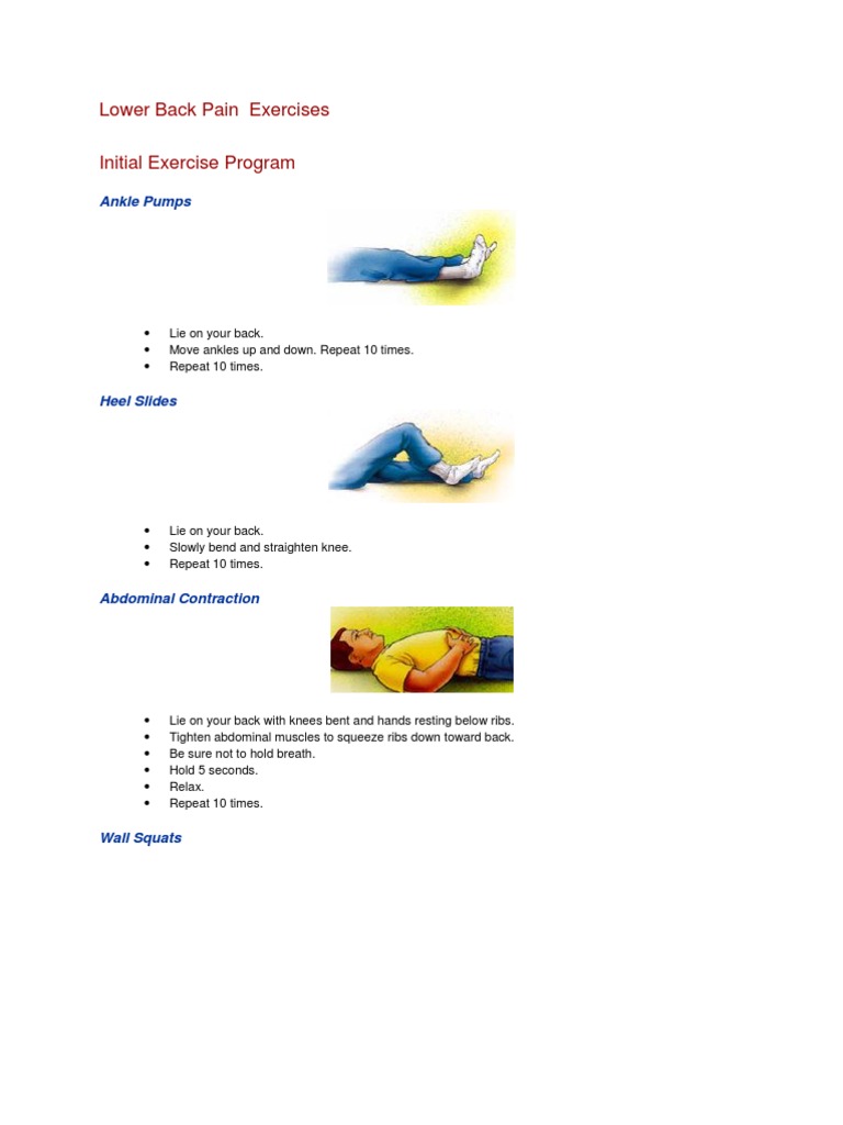 Lower Back Pain Exercise Guide | PDF | Pelvis | Back Pain