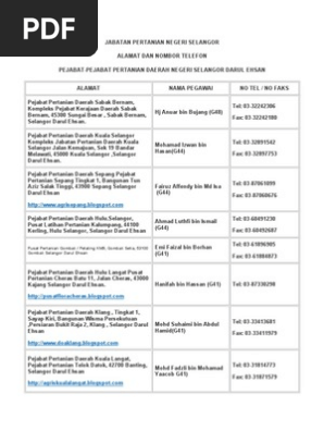 Jabatan Pertanian Negeri Selangor Pdf