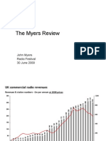 The Myers Review: Presentation Accompanying Speech by John Myers To The Radio Festival: 30 June 2009