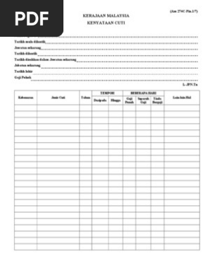 Kenyataan Cuti Am 274c Pdf