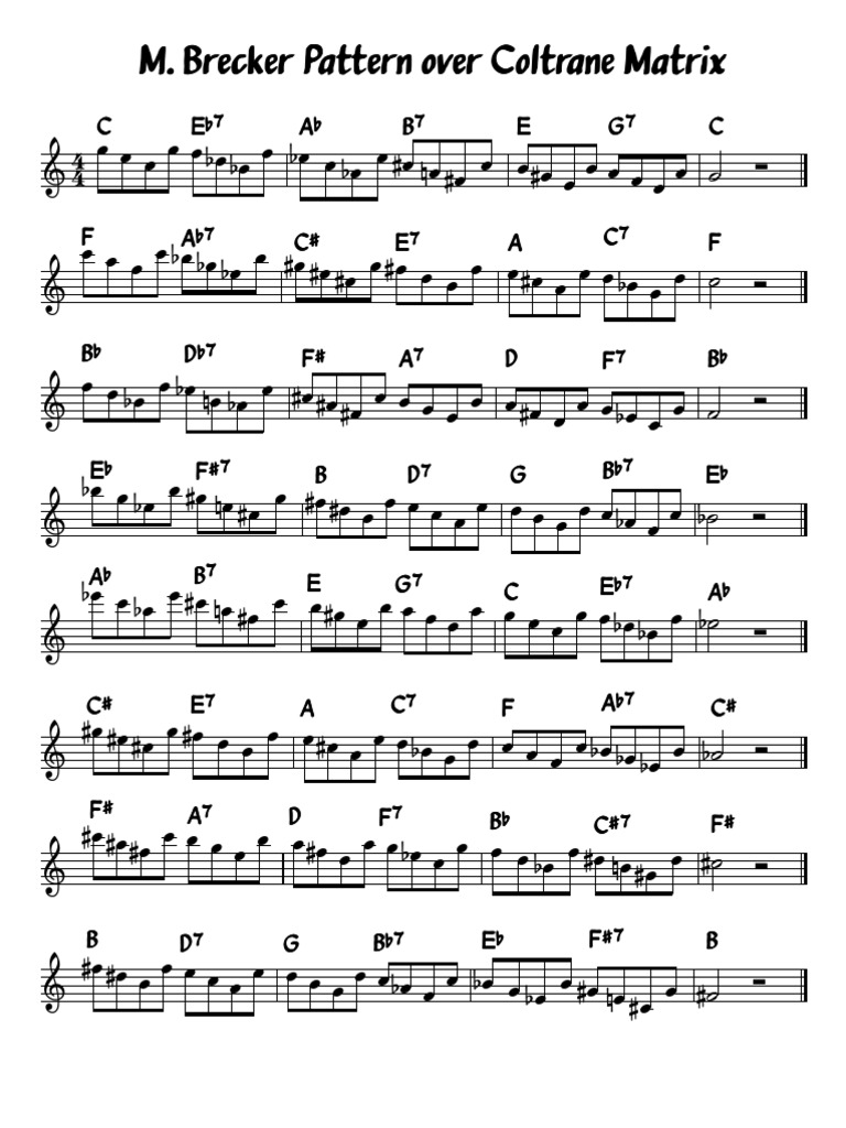Brecker Pattern Over Coltrane Matrix | PDF | Science & Mathematics