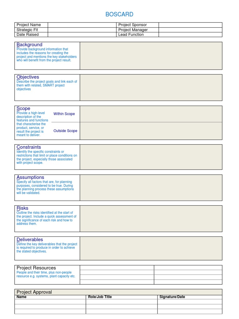 Boscard Template | PDF | Risk | Business