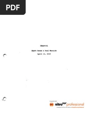 Deadpool Movie Leaked Script