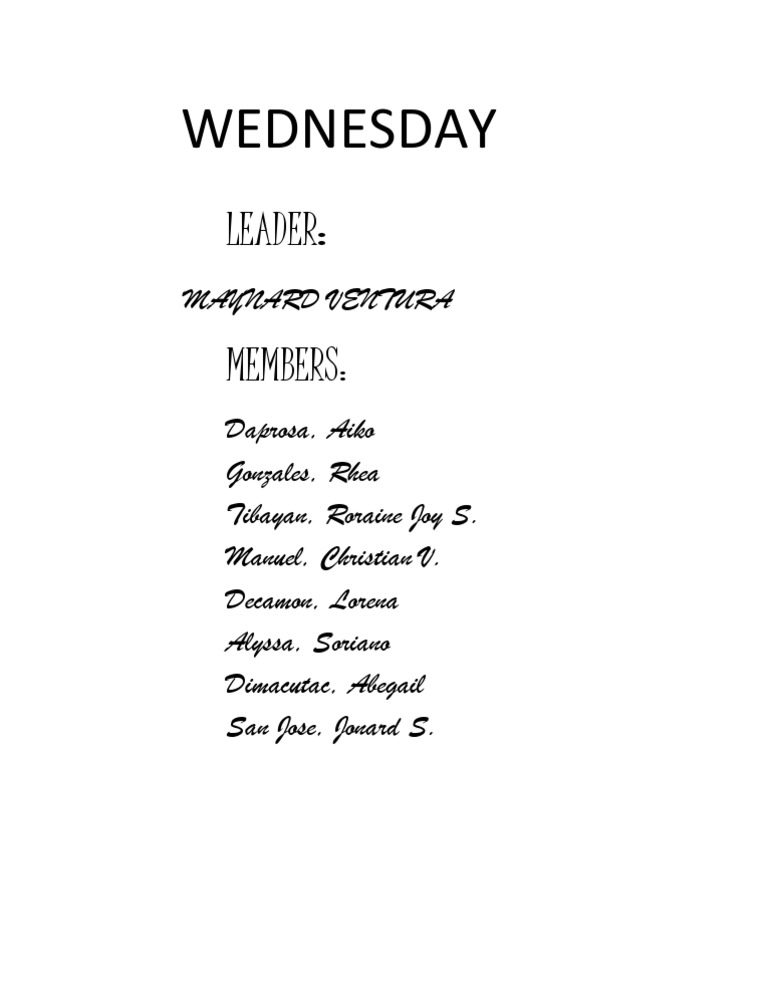 Wednesday | PDF
