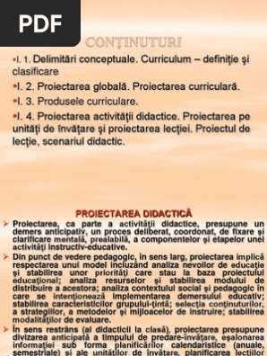 Proiectare Didactică Posibile Subiecte