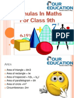 Class 9 Maths Formulas