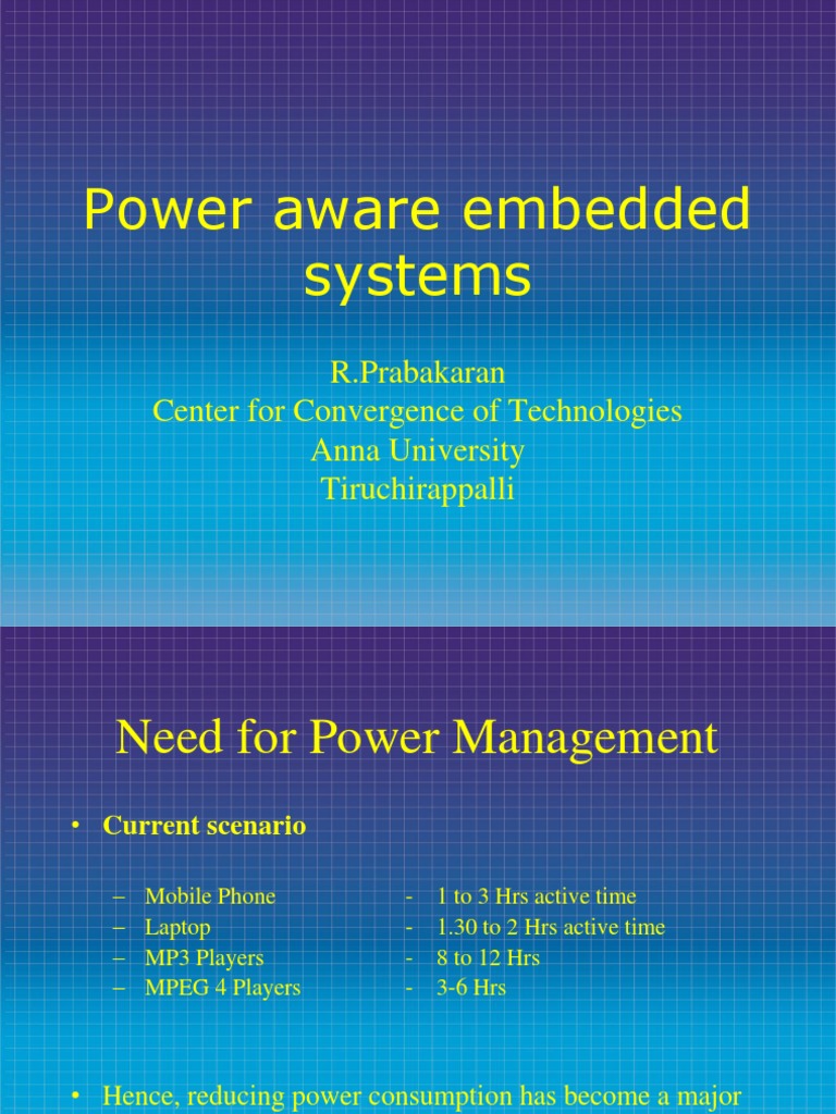 Power Management in Embedded Systems | PDF | Microprocessor ...
