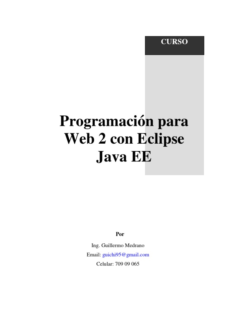 Desarrollo Web 2 Con Eclipse Java PDF | PDF | Jabón | Plataforma Java