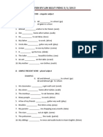 Simple Present Verbs for Singular, Plural Subjects