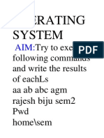 Operating System: Try To Execute Following Commands and Write The Results of Eachls