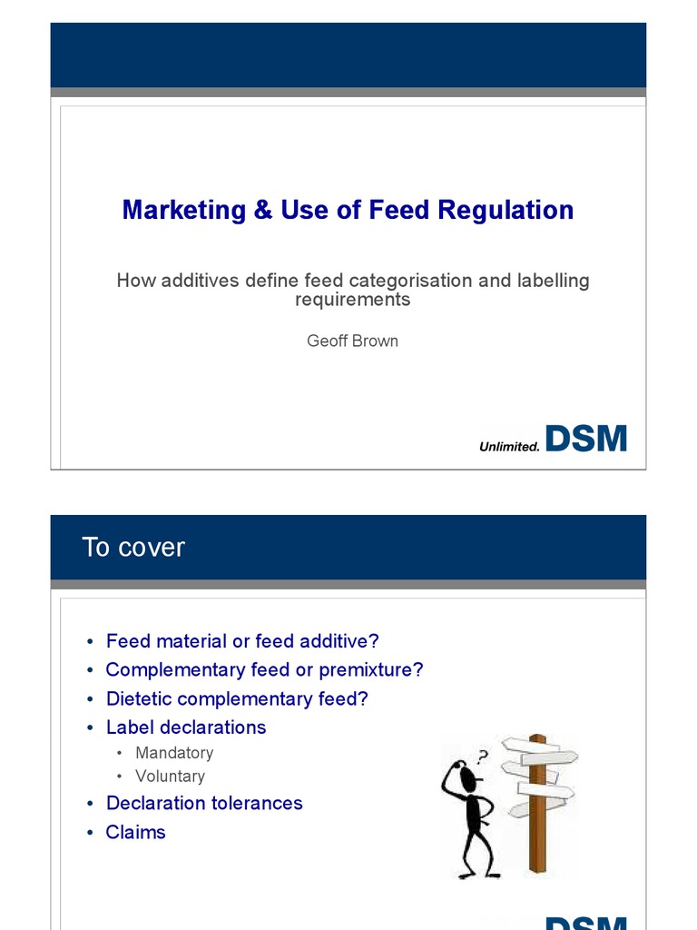 DSM FEED Labelling PDF Animal Feed Nutrition