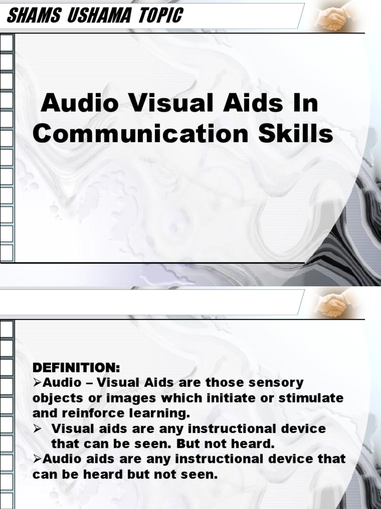 The Classification and Benefits of Audio Visual Aids in Communication PDF
