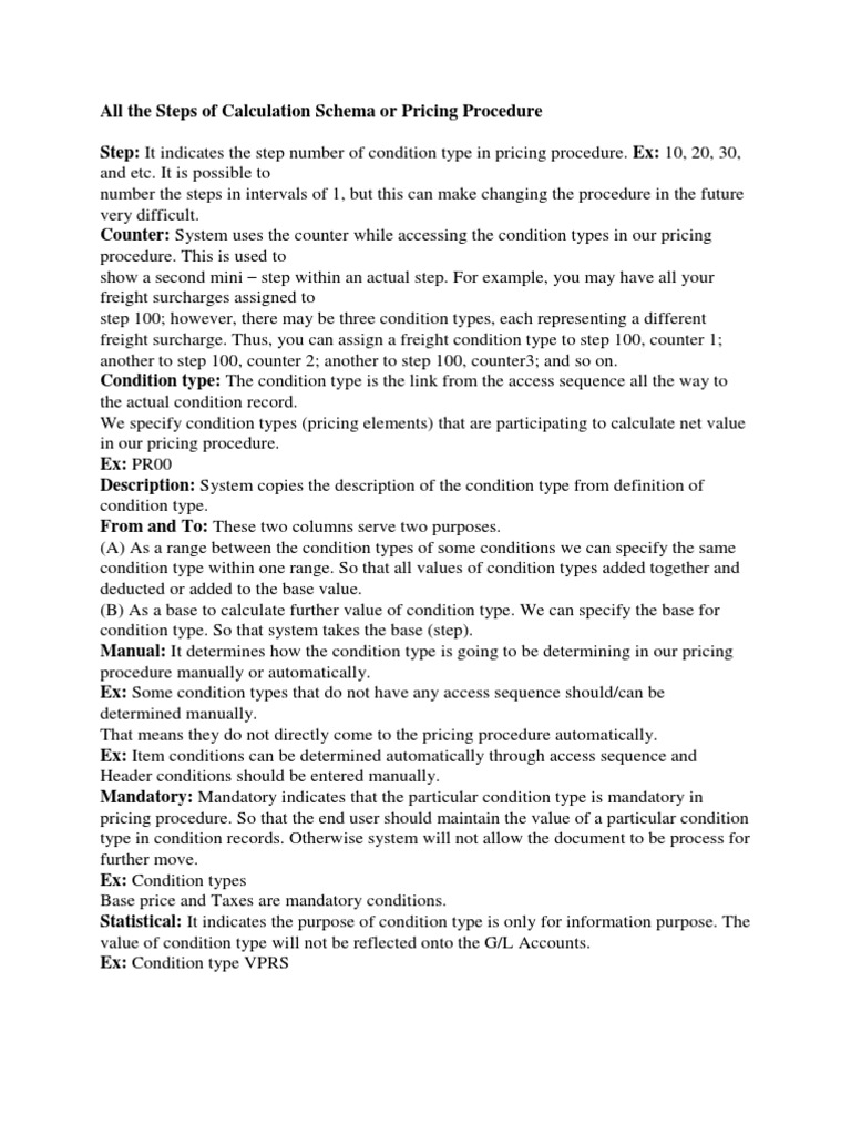 16 Steps Of Pricing In SAP SD PDF Revenue Rebate Marketing 