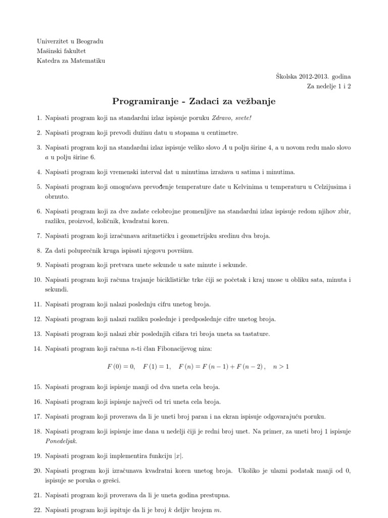 C Zadaci Radojevic | PDF