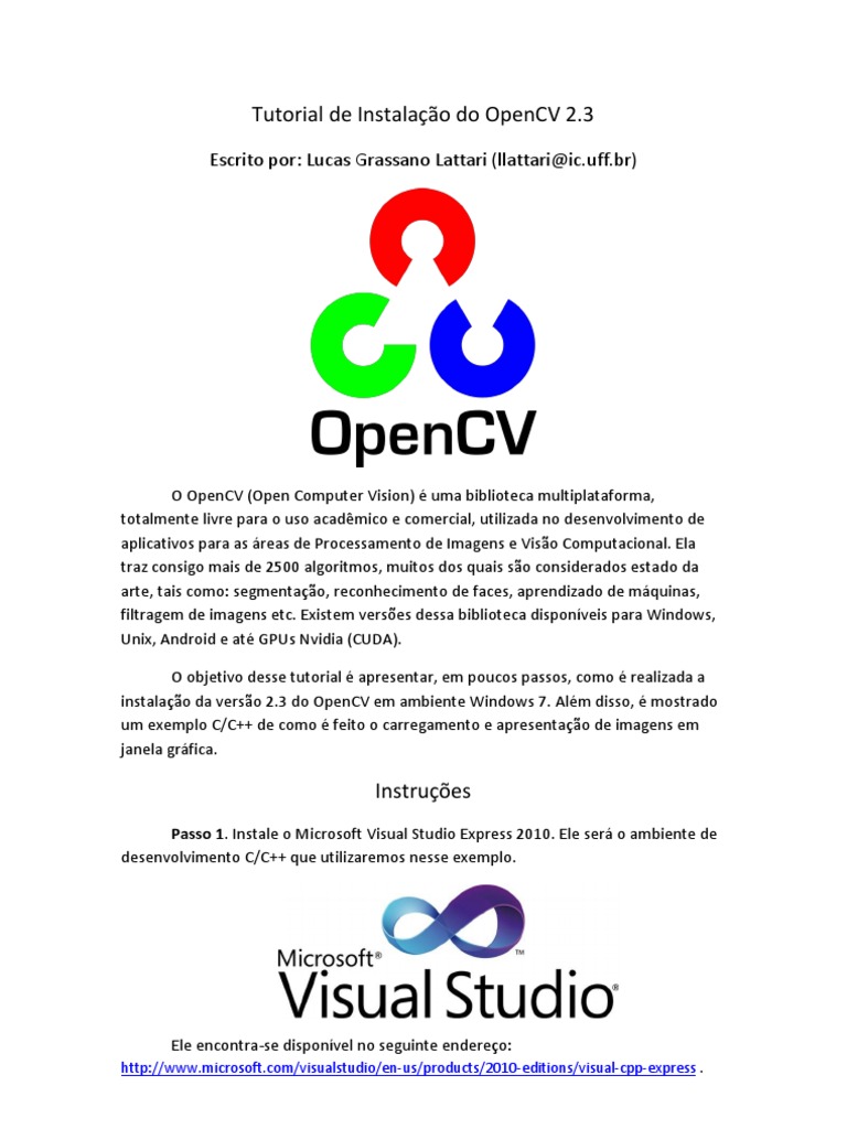 Tutorial de Instal Do OpenCV | PDF