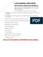Guidelines For Framing Term Paper Phy115 (Modern Physics and Electronics)