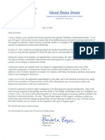 Barbara Boxer's Letter to Governors on Ammonium Nitrate, Chemical Explosions