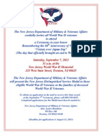 V-J Day Remembrance Day 2013 Invitation