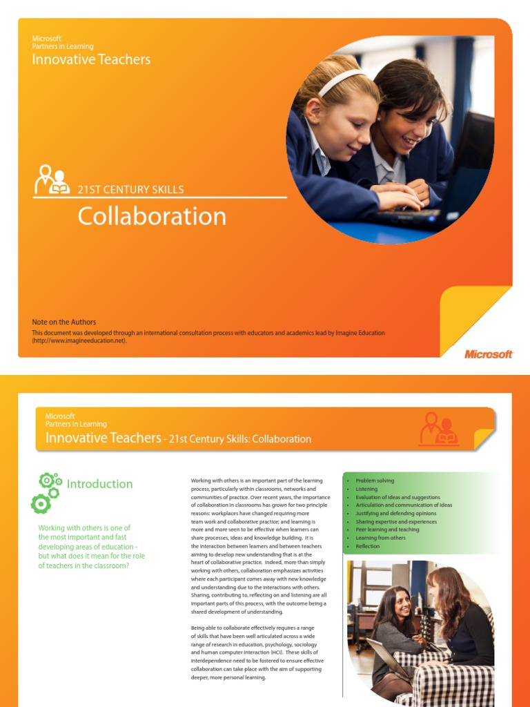 Collaboration: Innovative Teachers | PDF