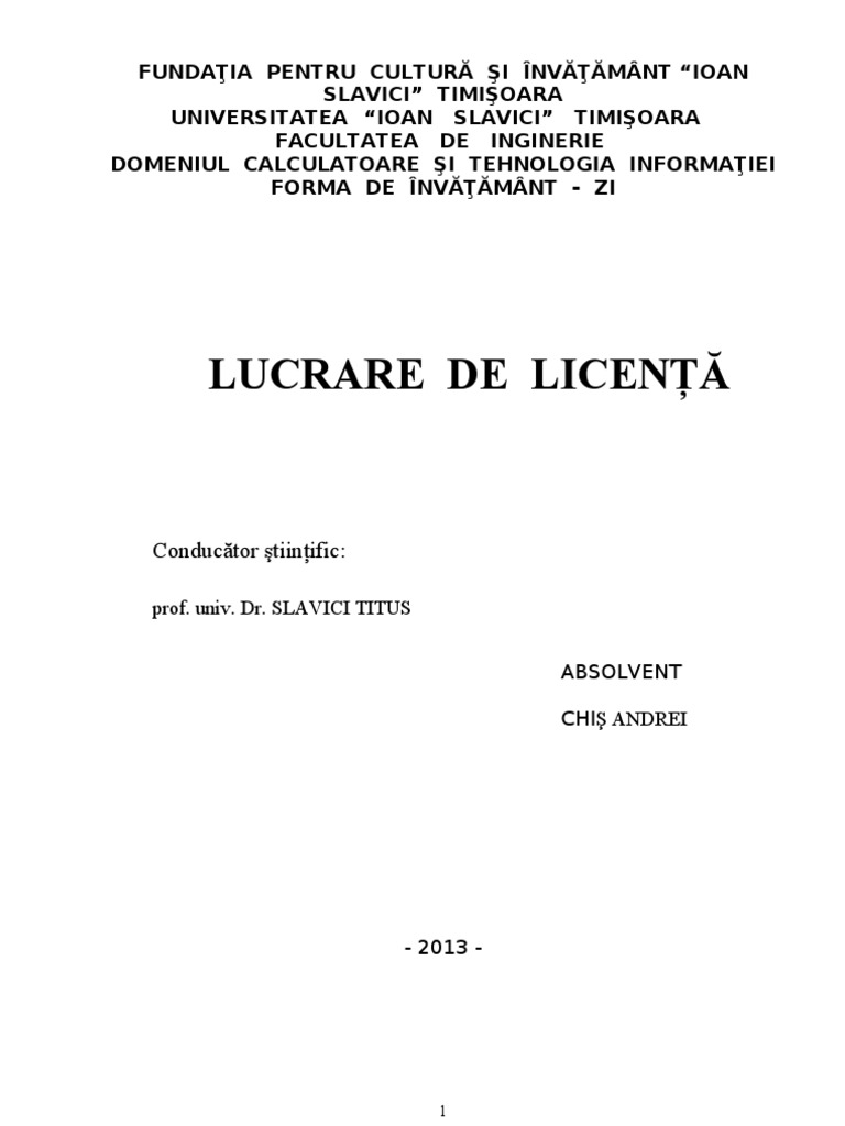 LICENTA | PDF