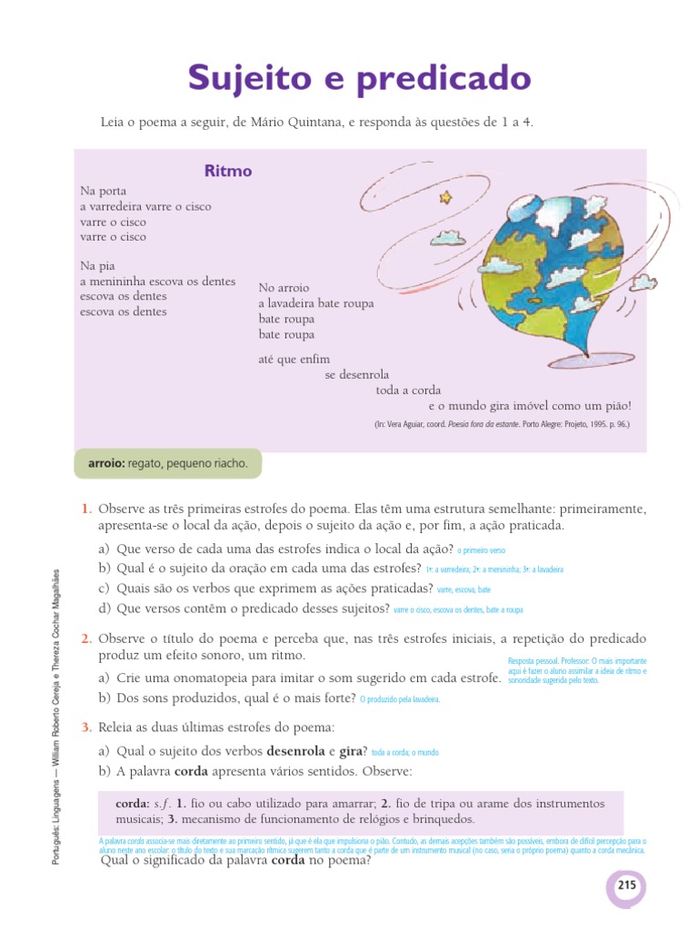 Análise de Sujeito e Predicado em Poema | PDF | Assunto (gramática ...