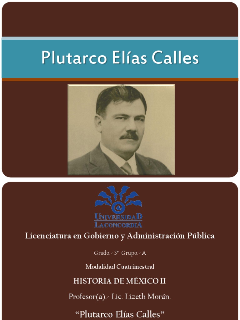 Plutarco Elías Calles Politica de mexico Gobierno