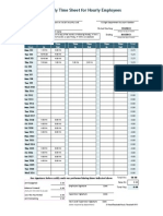 Monthly Time Sheet For Hourly Employees: Kelly W. Blue