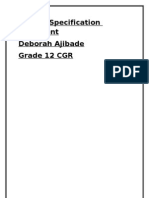 Project Specification Document Deborah Ajibade Grade 12 CGR