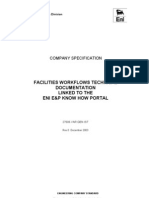 Facilities Workflows Technical Documentation Linked To The Eni E&P Know How Portal