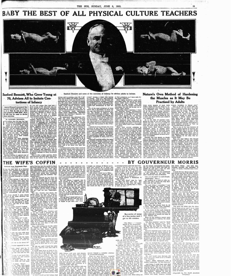 Sanford Bennet ANTI-AGING Article New York NY Sun 1915 Grayscale - 3319 ...