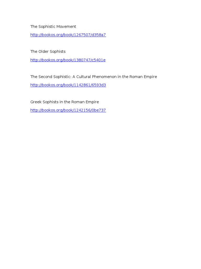 Overview of the Sophistic Movement | PDF